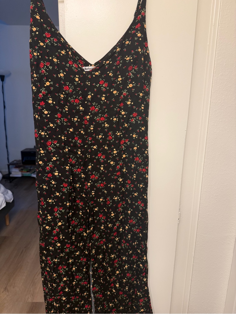Reformation Dress with Red & Yellow Bloom